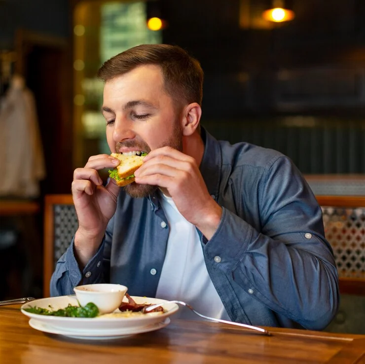 The man who eats.