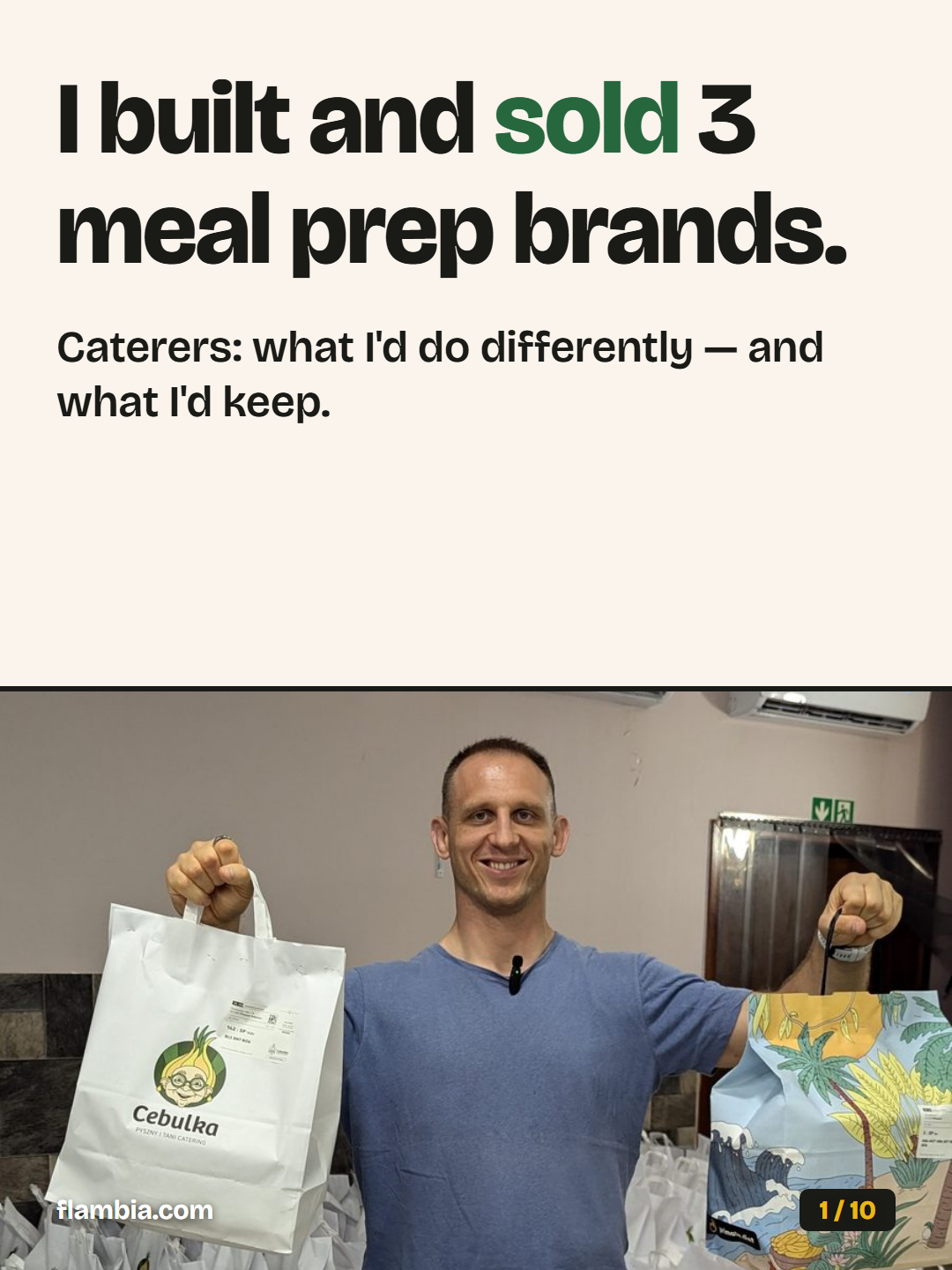 Instagram post: three meal prep brands — built, run and sold